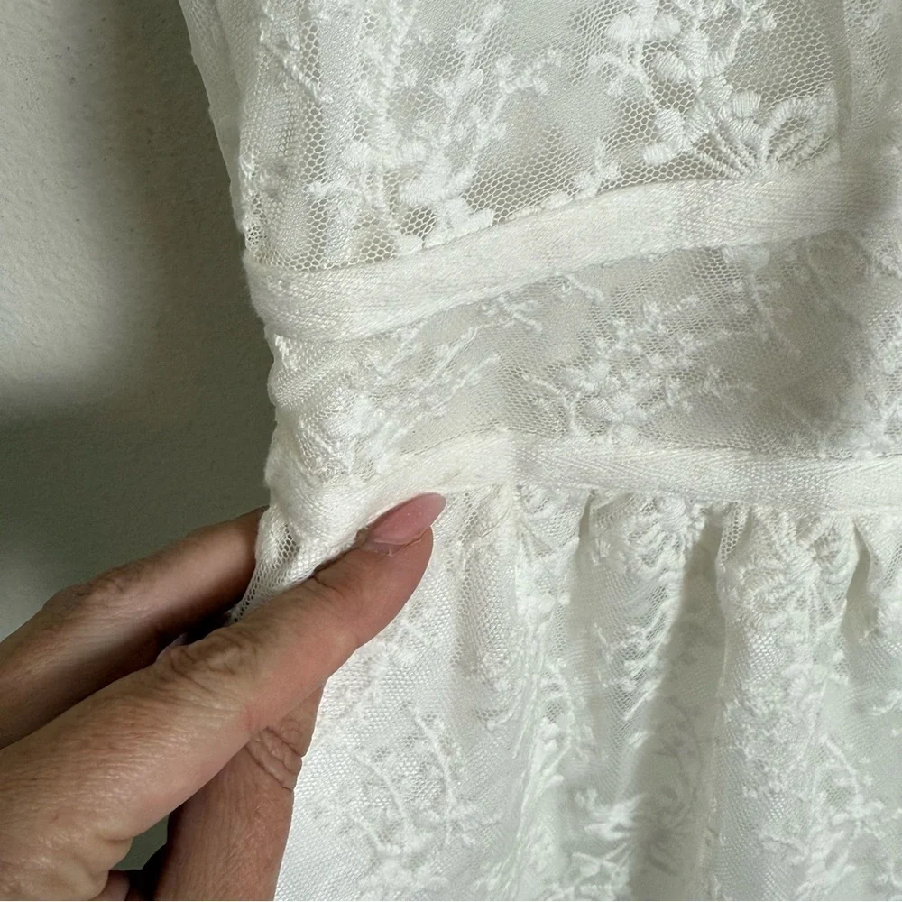 Betsey Johnson White Lace Mini Dress Large Bridal Bachelorette Bridal Shower